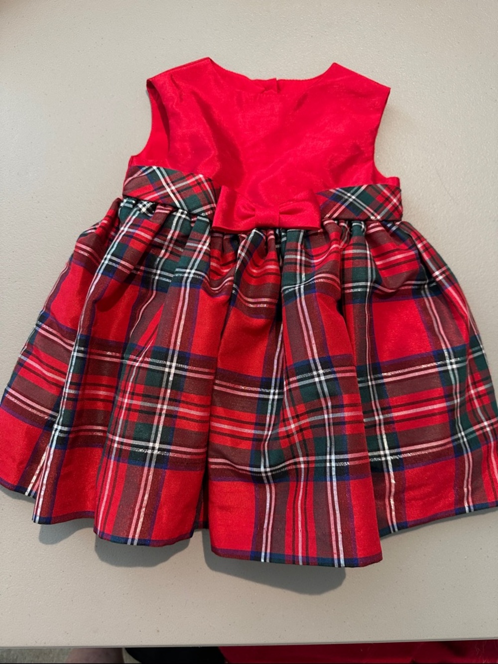 Laura Ashley Red Plaid Holiday Formal Dress for Girls